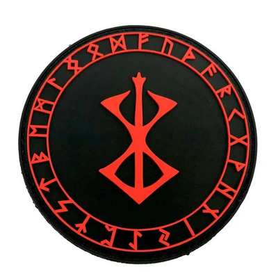 marque en caoutchouc douce de Berserker de correction de PVC 6C des norses rouges Rune Viking Patch de sacrifice