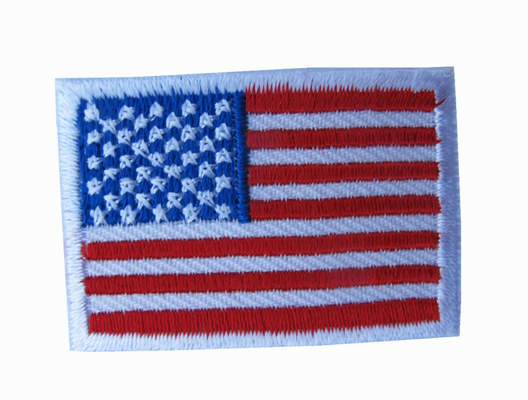 Fer blanc de broderie de frontière sur le petit drapeau des USA de correction 1 5/8&quot; 5 couleurs