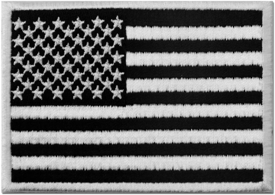 Le drapeau américain tactique a brodé la correction Etats-Unis Etats-Unis d'Amérique le fer que militaire cousent dessus sur l'emblème - blanc et noir