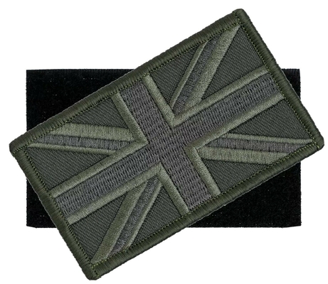 Le hook&amp;loop BRITANNIQUE vert de correction de drapeau cousent sur l'union Jack Army Embroidered Patch