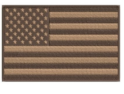 Le drapeau américain de tissu de sergé a brodé le fer de correction sur le désert Tan Subdued Shoulder Etats-Unis des USA