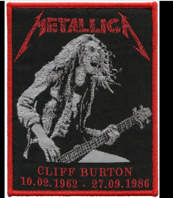 Polyester 3C de Cliff Burton Iron On Woven Patch de bande de Metallica pour l'habillement