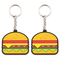 Cadeau mignon mou Mini Food Keychain de la promotion 3D de chaîne principale de PVC d'hamburger 2D