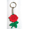 Porte-clés en caoutchouc à chaînes principal fait sur commande du cadeau 3D de promotion de PVC de Rose Flower Shape
