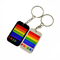 PVC mou Pride Keychains Custom Rainbow Logo gai de silicone