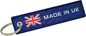 chaîne principale à chaînes principale de drapeau de broderie du Royaume-Uni de sergé de moto faite sur commande de 130*30mm