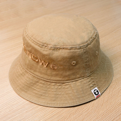 Chapeaux du seau des hommes lavés de coton 56-58cm avec le logo de correction de la broderie 3D/le logo impression