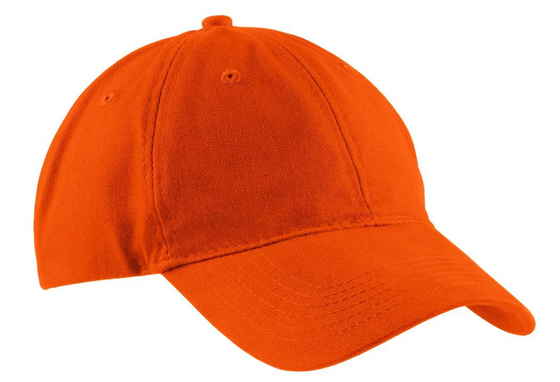 Orange vif Six Eyelets Logo Casquettes de base-ball Sweatband brodé coton