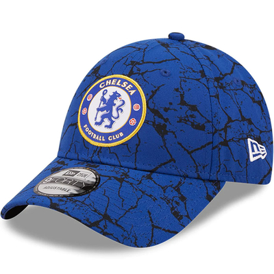Couleur bleue bordée de logo avec bord pré-courbé Chelsea Football Club 9FORTY Marbled Baseball Cap