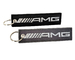 Embossé AMG Logo Chaîne de clés Accessoires Étiquette de l'équipage Anneau Noir Gris Silbre
