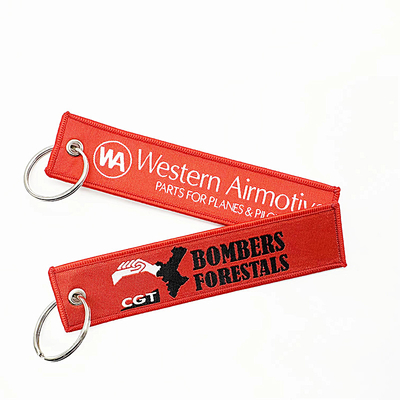 Chaîne à clefs en polyester tissée personnalisée avec anneau à grande bague pour cadeaux personnalisés