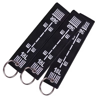 Tissu de souvenir de promotion créatif tissé brodé logo chaînes de clés