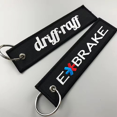 Tissu de souvenir de promotion créatif tissé brodé logo chaînes de clés