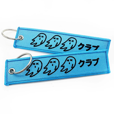Tissu de souvenir de promotion créatif tissé brodé logo chaînes de clés