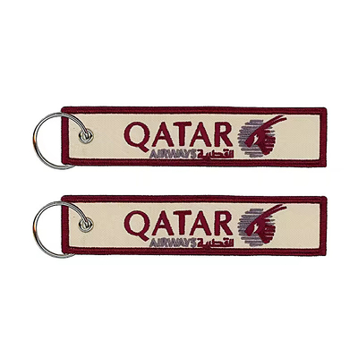 Logo personnalisé Tissu clé étiquette Broderie porte-clés Étiquette porte-clés