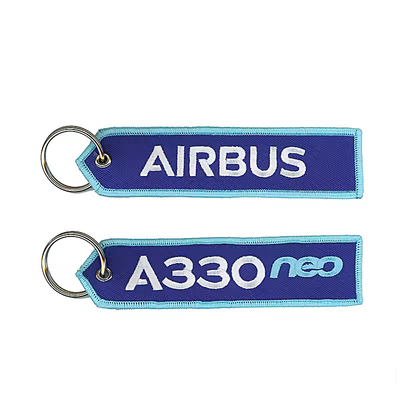 Logo personnalisé Tissu clé étiquette Broderie porte-clés Étiquette porte-clés