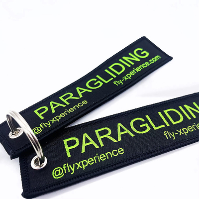 Tissu tissé personnalisé Blank Broderie de moto Chaîne de clés brodée Anime Key Jet Tag pour voiture et moto