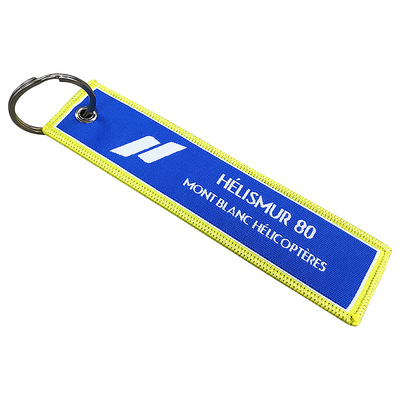En gros, porte-clés en tissu tissé sur mesure, porte-clés sur mesure, jet-tags sur mesure, broderie pour la fête.