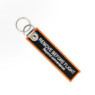 Logo personnalisé Jet Tags Tissu Imprimé Clés brodées Rings Broderie Chaîne de clés