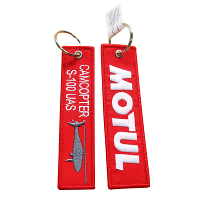 Chaîne de clés brodée personnalisée avec logo personnalisé Promotion mode Tissu tissé Chaîne de clés