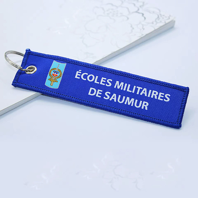 OEM/ODM Acceptable Chaîne à clefs en tissu tissé Embroidery Anime Key Jet Tag pour voiture moto
