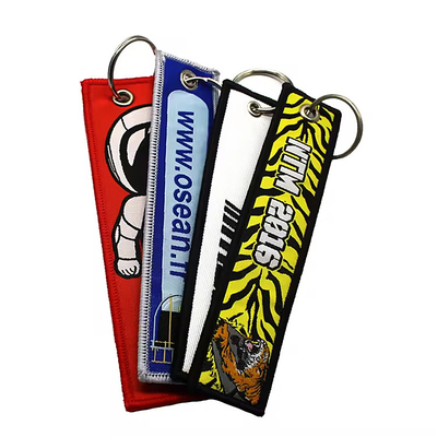 OEM/ODM Acceptable Chaîne à clefs en tissu tissé Embroidery Anime Key Jet Tag pour voiture moto