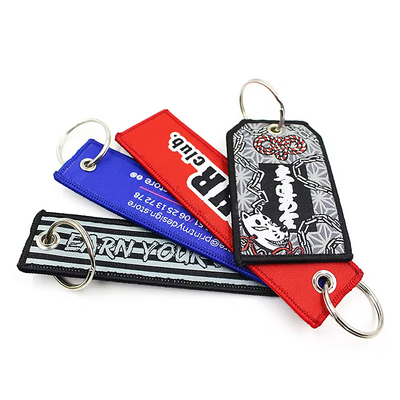 Couture personnalisée à la carabine à broderie tissée porte-clés jet tag porte-clés aigle bec noir bracelet de poignet porte-clés lanyard
