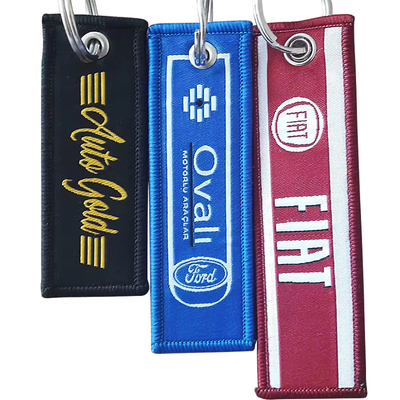 Couture personnalisée à la carabine à broderie tissée porte-clés jet tag porte-clés aigle bec noir bracelet de poignet porte-clés lanyard
