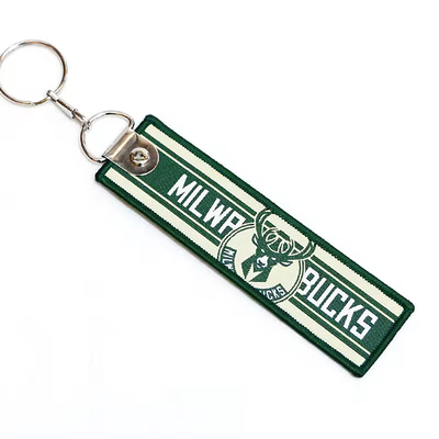Lettres personnalisées à double face porte-clés brodés Nom de marque Logo Jet Tag Key Ring High Quality Tissue Broderie Key Chai