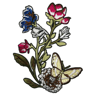 2Pcs/frontière blanche Rose Iron On Embroidery Flowers Merrowed de paires pour des vêtements