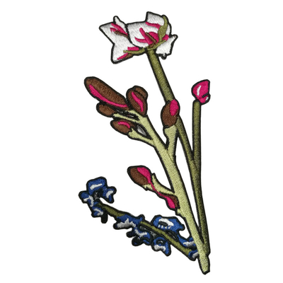 2Pcs/frontière blanche Rose Iron On Embroidery Flowers Merrowed de paires pour des vêtements