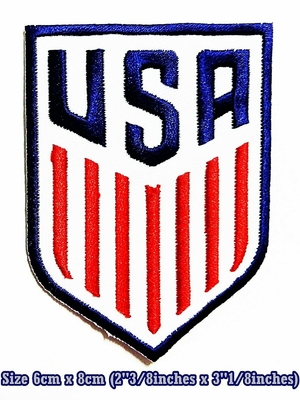 Les Etats-Unis MARQUENT le fer de logo de correction de broderie de sport du FOOTBALL, cousent sur le tissu