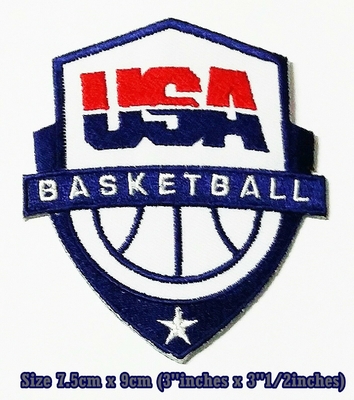 LES Etats-Unis. La broderie américaine de sport de basket-ball raccorde le fer de logo, cousant sur des vêtements