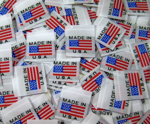 100 LABELS DE COUTURE DE VÊTEMENT TISSÉS PAR PCS, DRAPEAU AMÉRICAIN FABRIQUÉ AUX ETATS-UNIS