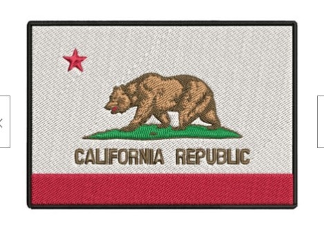 Le drapeau de République de la Californie a brodé le fer à la frontière de Merrow de tissu de sergé de correction