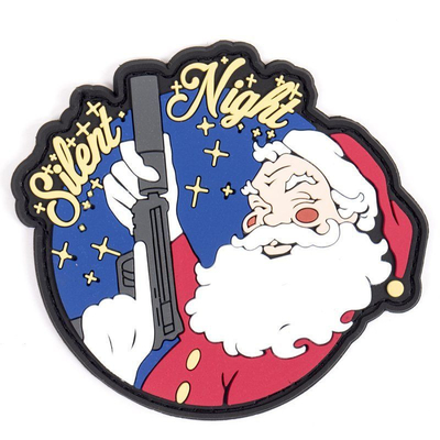 Noël Silent Night Morale PVC Patch Brassard Tactique Militaire Moral Badge Emblème