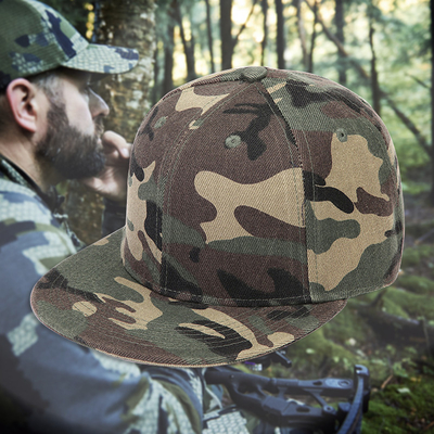 Le côté fait sur commande de correction de drapeau de Mesh Cap Etats-Unis de camouflage a brodé Logo Hat