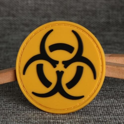 PVC 3D en caoutchouc raccorde la tactique de avertissement de rayonnement nucléaire de Biohazard