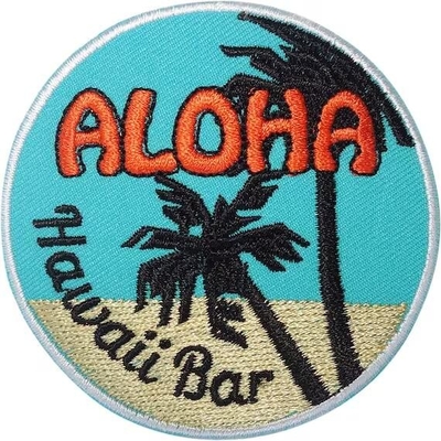 Le fer en barre d'Hawaï cousent sur l'insigne brodé par plage hawaïenne de palmiers de vêtements de correction