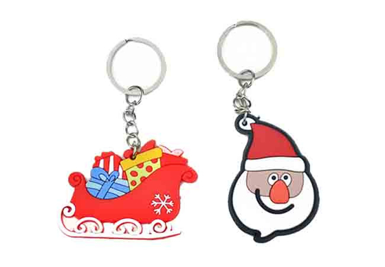 RUPALTTOYSBABA le Père Noël dessin animé porte-clés en caoutchouc doux n'importe quelle forme