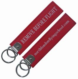 Portable léger de Keychains de tissu personnalisé par mode noire rouge