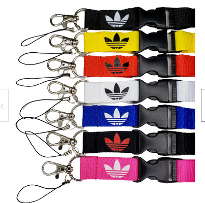 Couleur du polyester 900X25mm PMS d'Adidas Lanyard With Detachable Key Ring