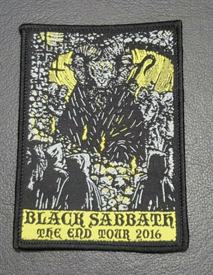Fer sur les corrections tissées faites sur commande Black Sabbath la correction de la visite 2016 de fin pour le T-shirt de veste