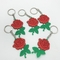 Porte-clés en caoutchouc à chaînes principal fait sur commande du cadeau 3D de promotion de PVC de Rose Flower Shape
