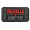 Le PVC mou en caoutchouc fait sur commande de Logo Patch Valhalla Entrance Ticket de couleur de Pantone raccorde