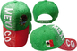 Bill3-D Chapeau de baseball brodé réglable Mexique Lettres du pays Emblème vert avec rouge