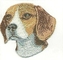 3&quot; fer de portrait de chien de briquet sur la couleur faite sur commande de Pantone de frontière de Merrowed de correction de broderie